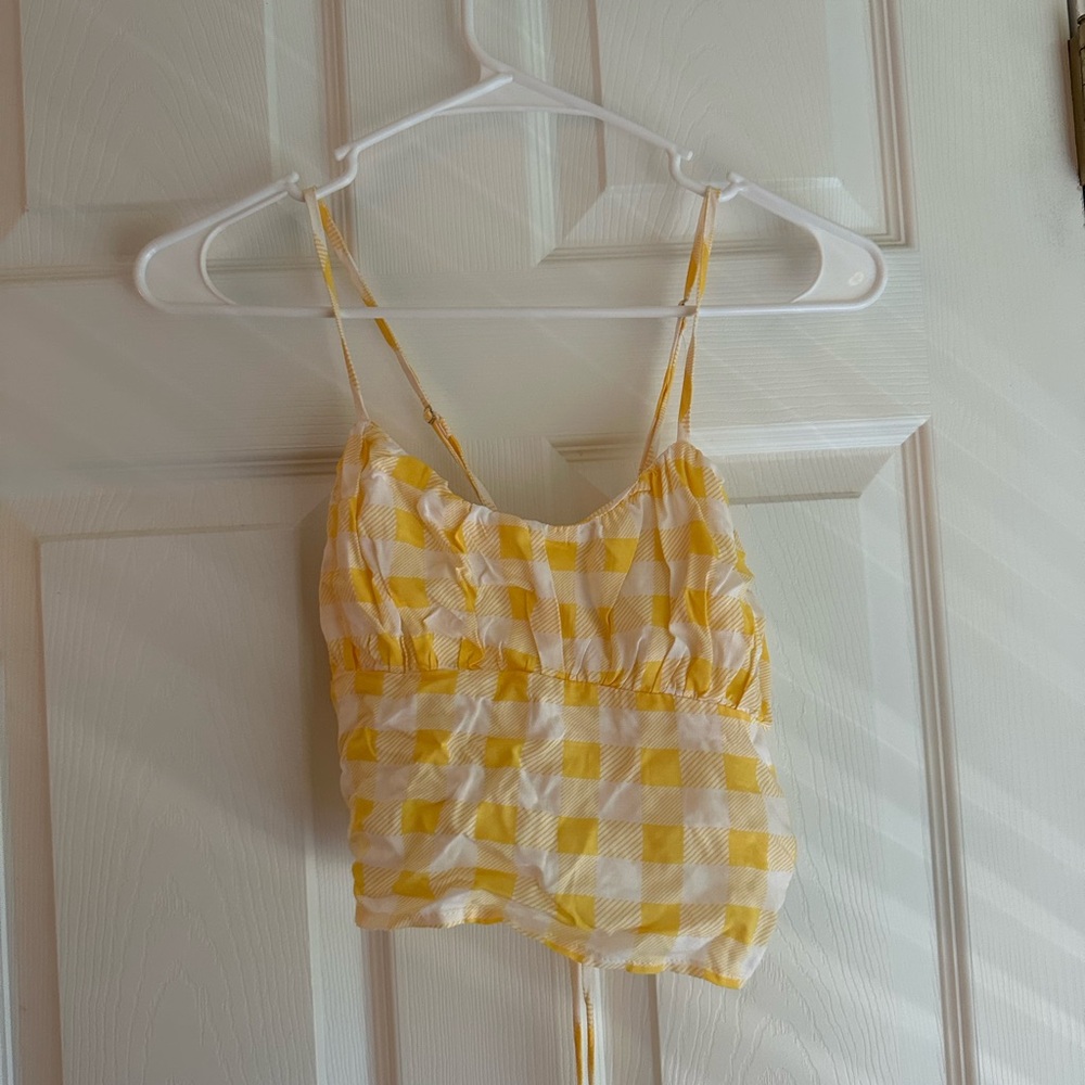 Rue21 Yellow and White Ruched Camisole